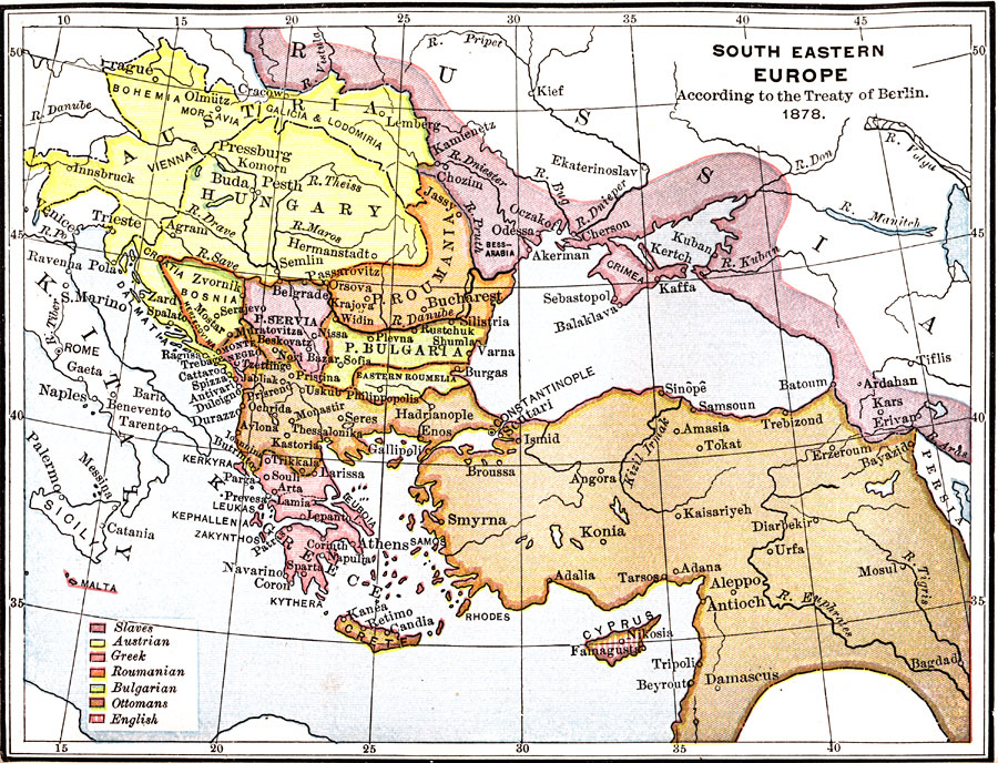 South Eastern Europe According to the Treaty of Berlin