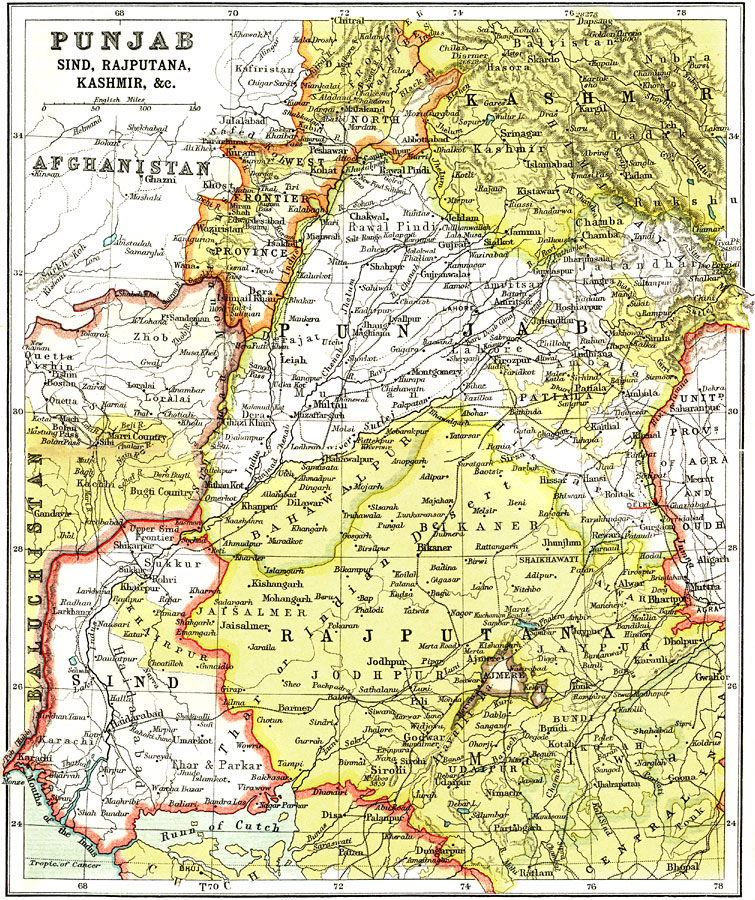 Punjab, Sind, Rajputana, Kashmir