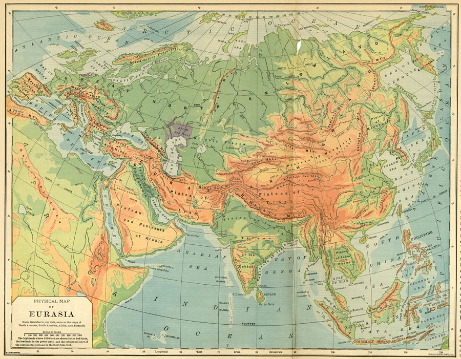 Physical Map of Eurasia