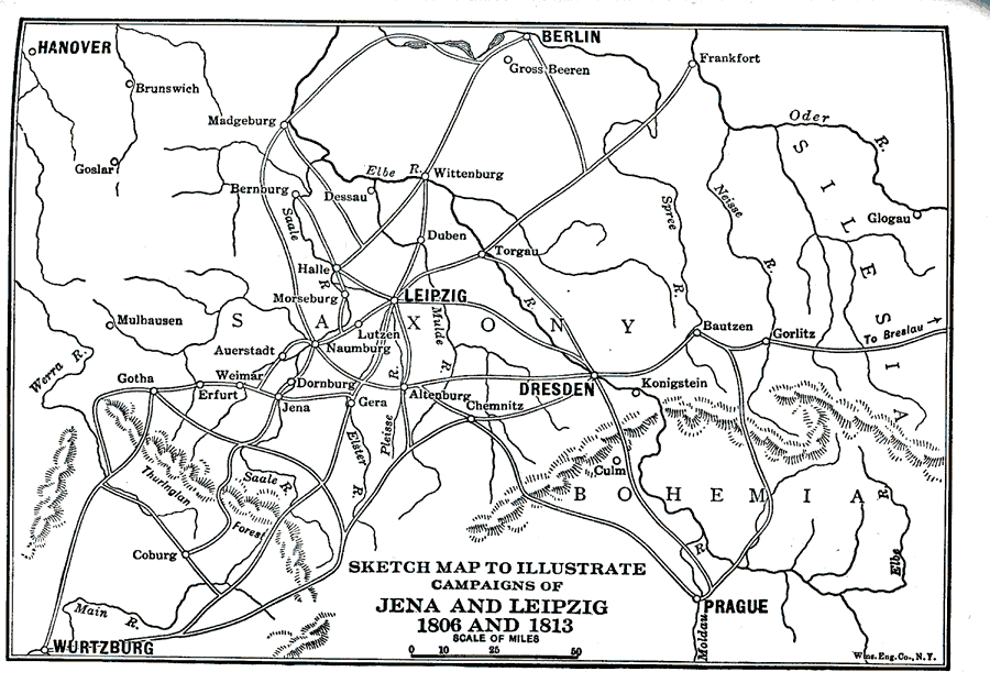 Sketch Map of Jena and Leipzig