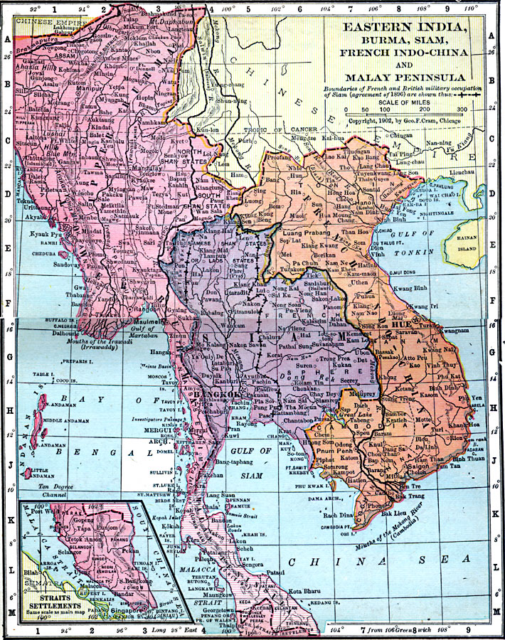 Eastern India, Burma, Siam, French Indo-China and Malay Peninsula