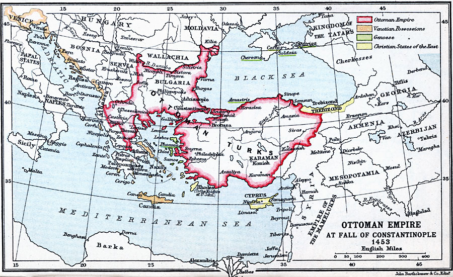 Ottoman Empire at Fall of Constantinople