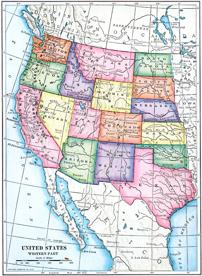 Top Western United States Map Printable Derrick Website