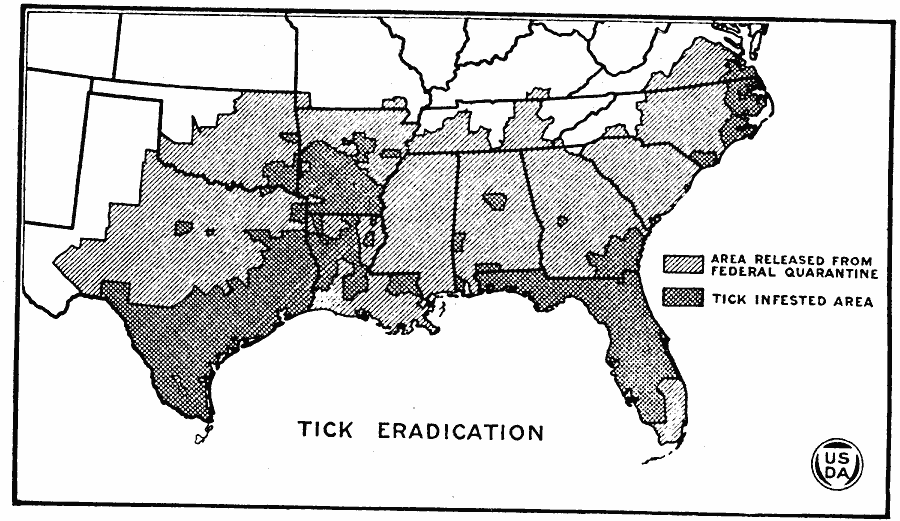 Cattle Tick Quarantine Area in the South