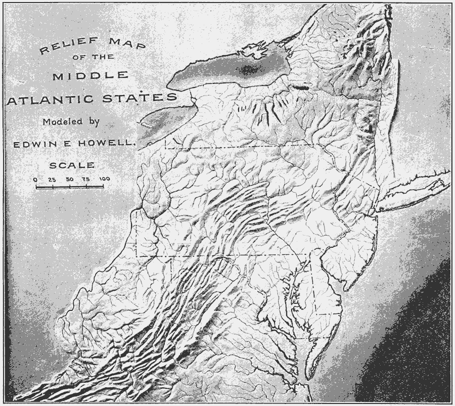 Relief Map of the Middle Atlantic States