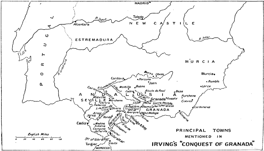 Principal Towns Mentioned in Irving's 