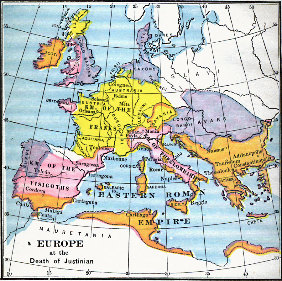 Europe at the Death of Justinian