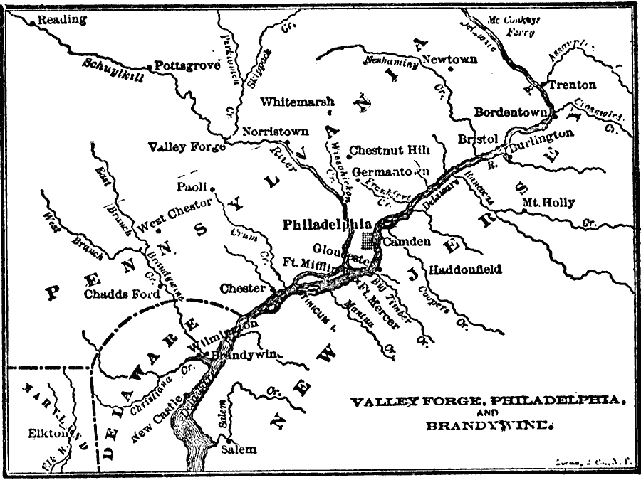 Valley Forge, Philadelphia, and Brandywine