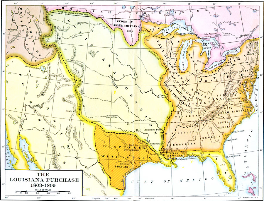 Louisiana Purchase 1803 Map