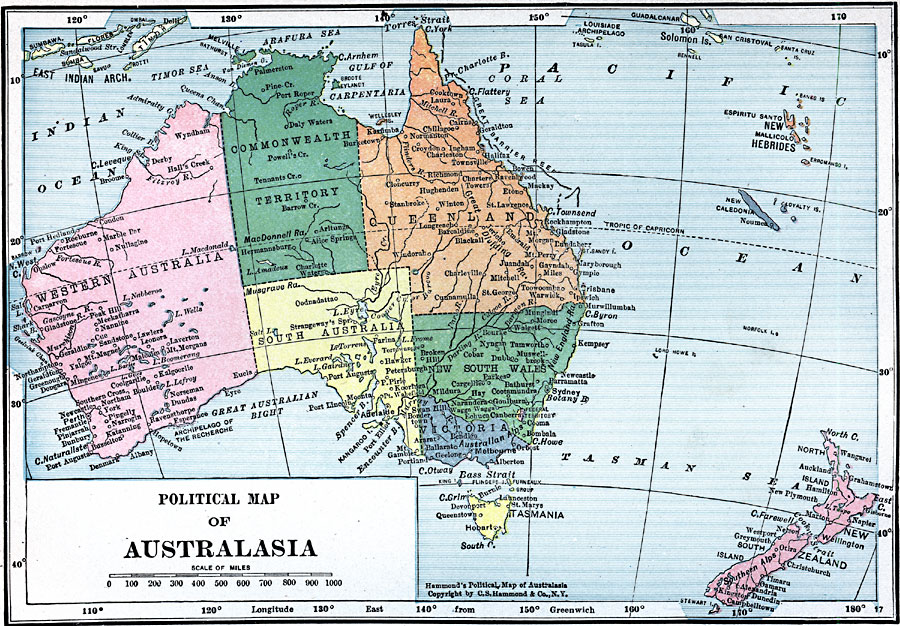 Political Map of Australasia