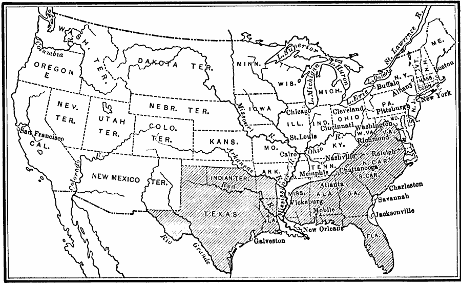 Territory held by the Confederates at the close of 1862