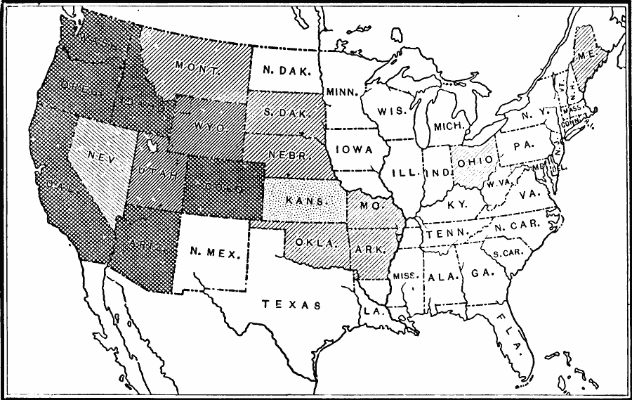 Map showing the progress of popular rule, 1914