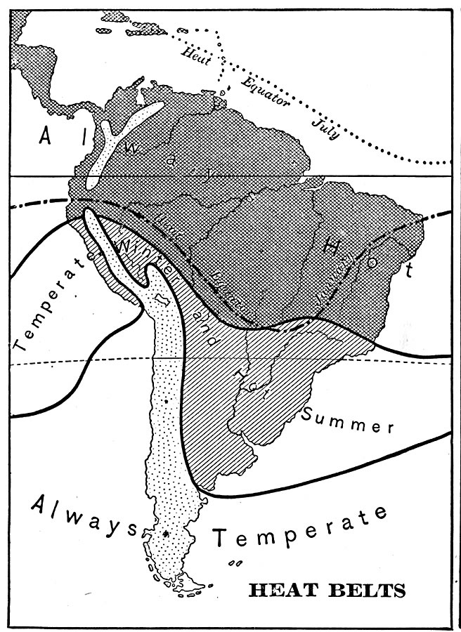 South American Heat Belts, 1901
