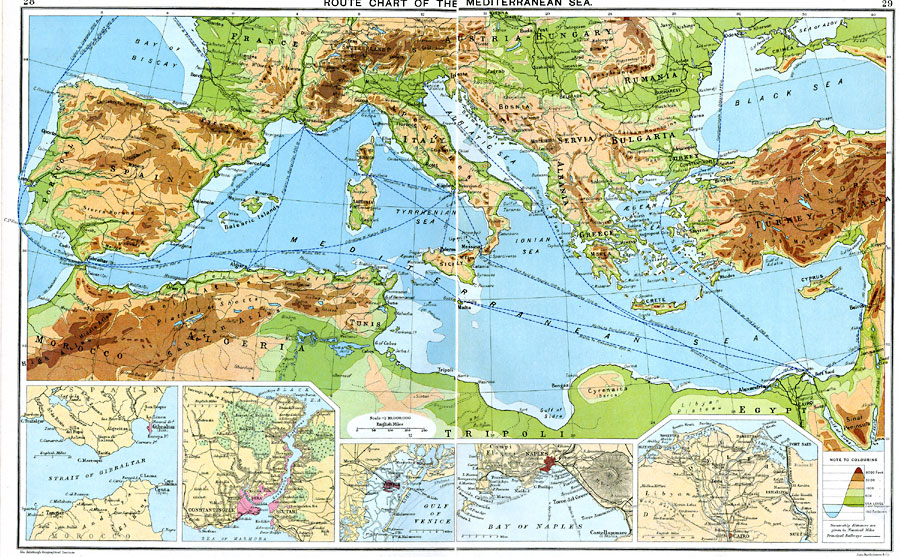 Route Chart of the Mediterranean Sea