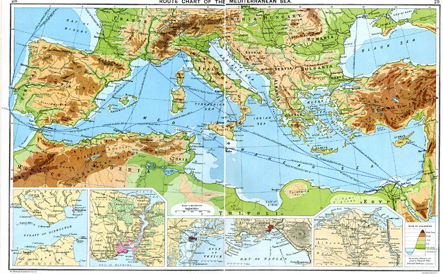 route-chart-of-the-mediterranean-sea