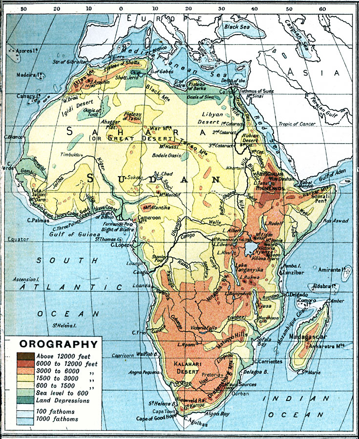 Africa – Orographical