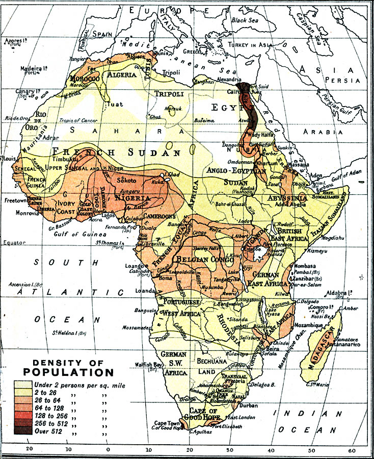 Density of Population of Africa