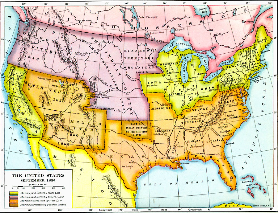 1850: slave states vs. free states   boone county public 