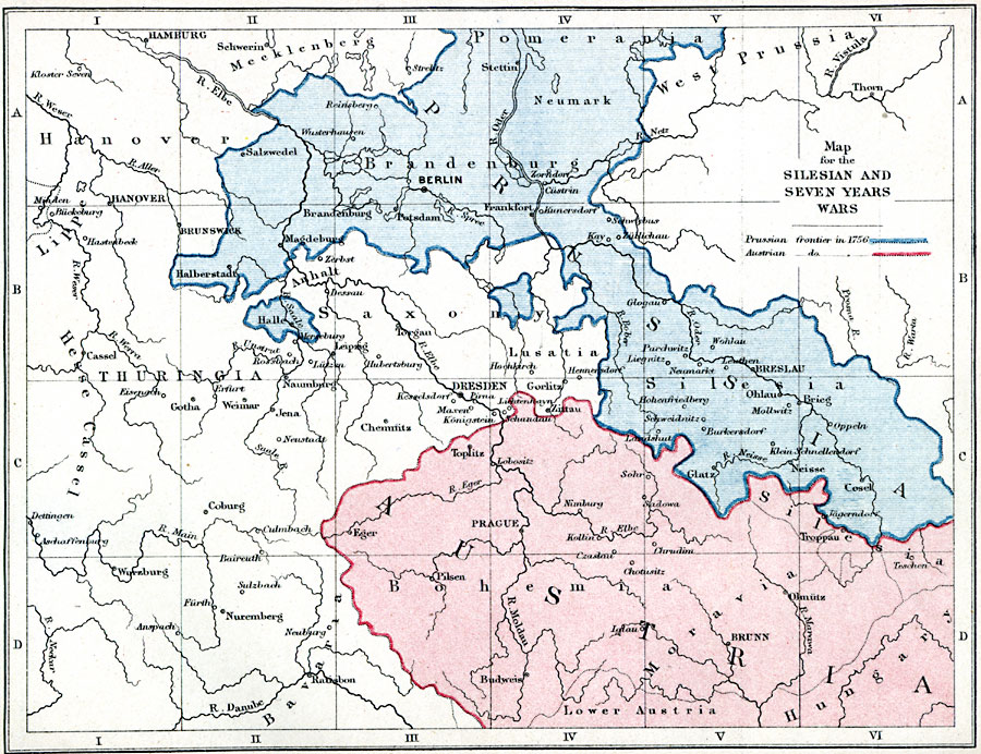 Map for the Silesian and Seven Years Wars