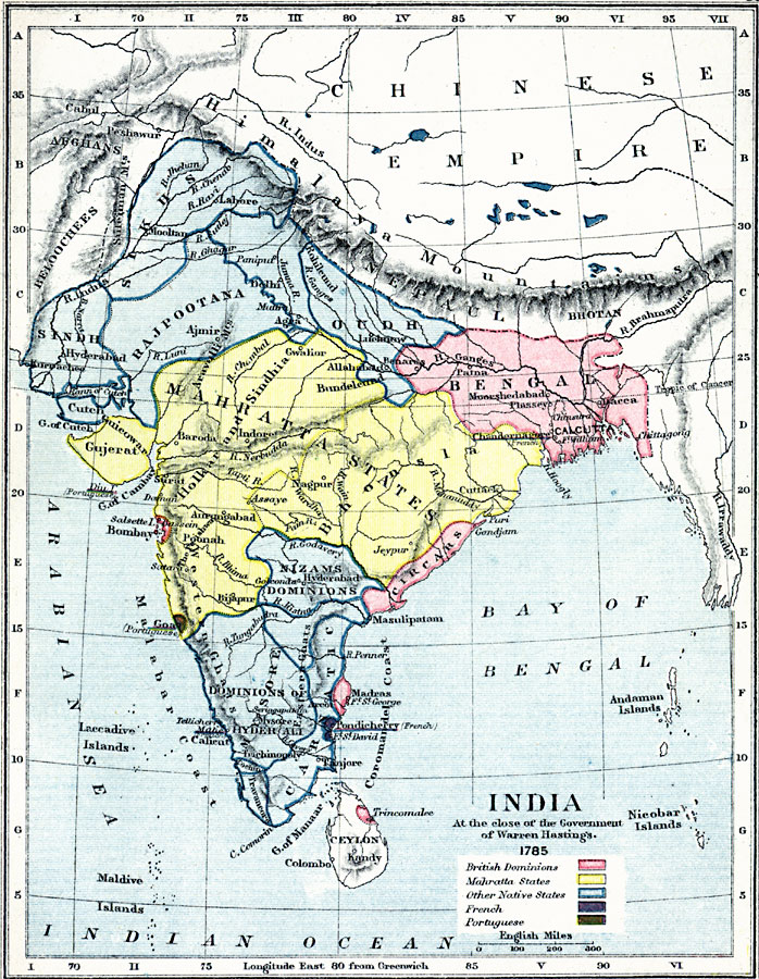 India at the close of the Government of Warren Hastings
