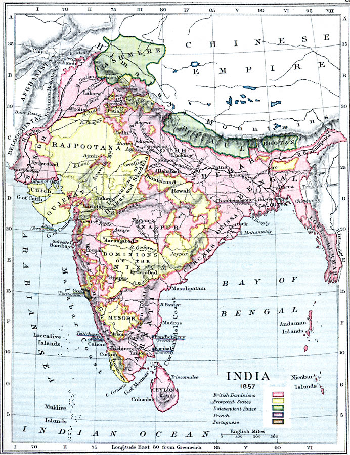 India at the time of the Indian Rebellion
