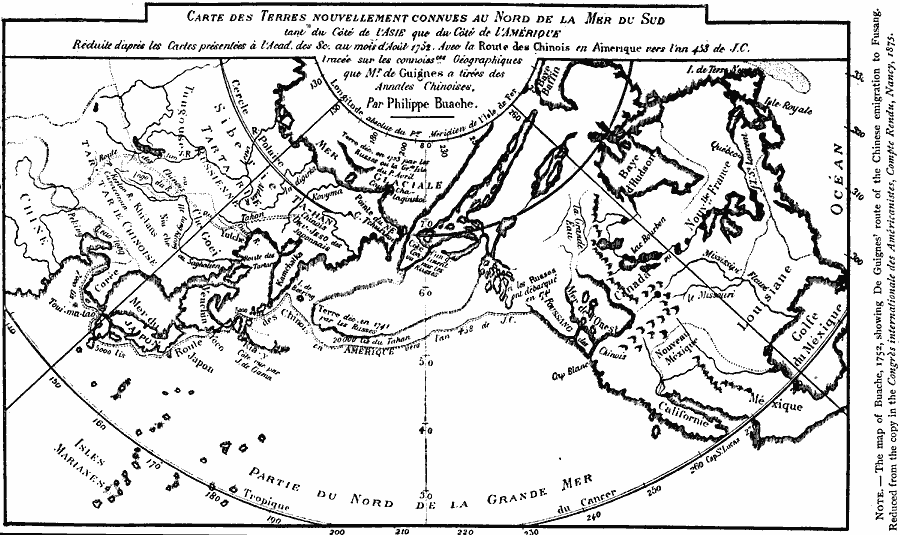 Route of the Chinese Voyage across the Pacific to Fusang