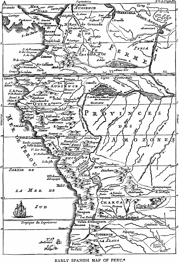 Early Spanish Map of Peru