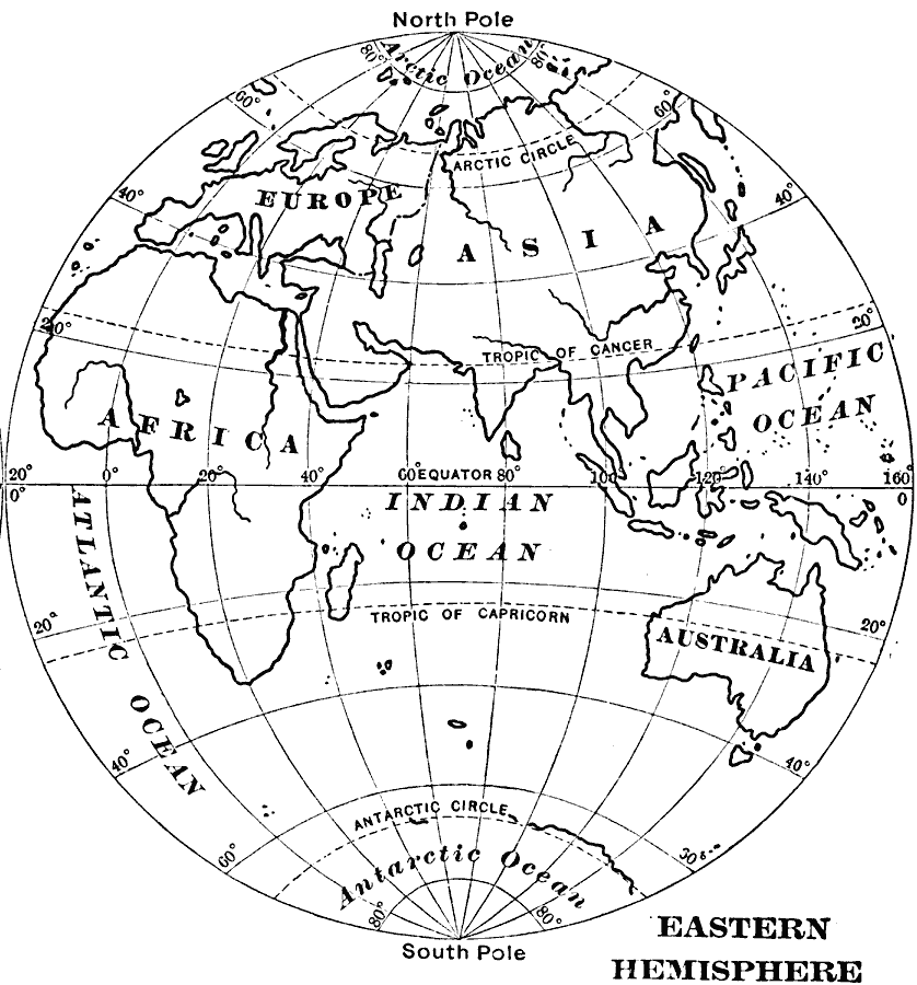 Outline Map of the Eastern Hemisphere