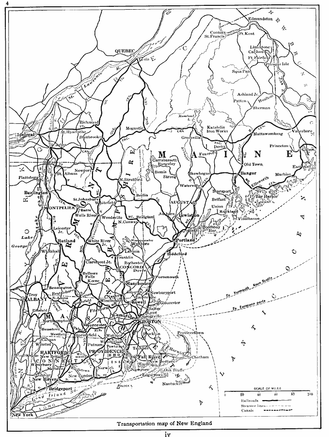 Transportation Map of New England