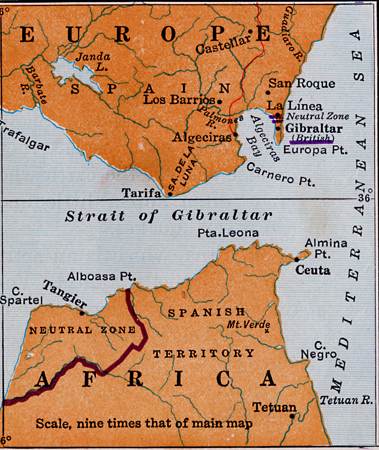 Strait of Gibraltar and Bordering Land Masses