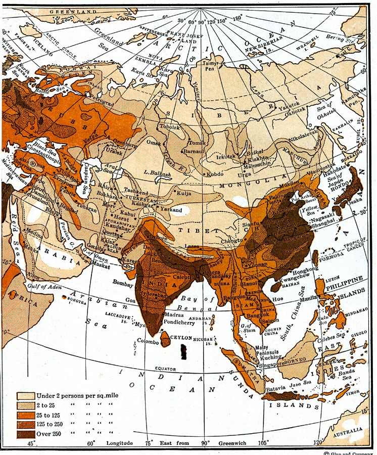 Population Distributions in Asia 