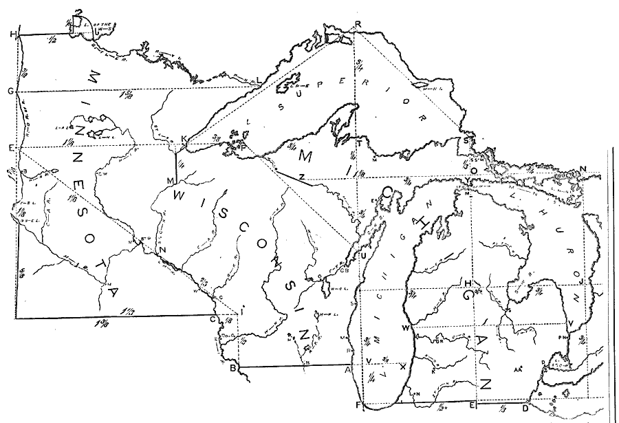 Drawing Wisconsin, Minnesota and Michigan