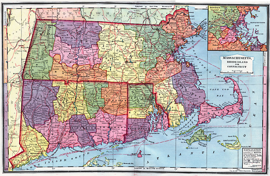 Massachusetts, Rhode Island, and Connecticut