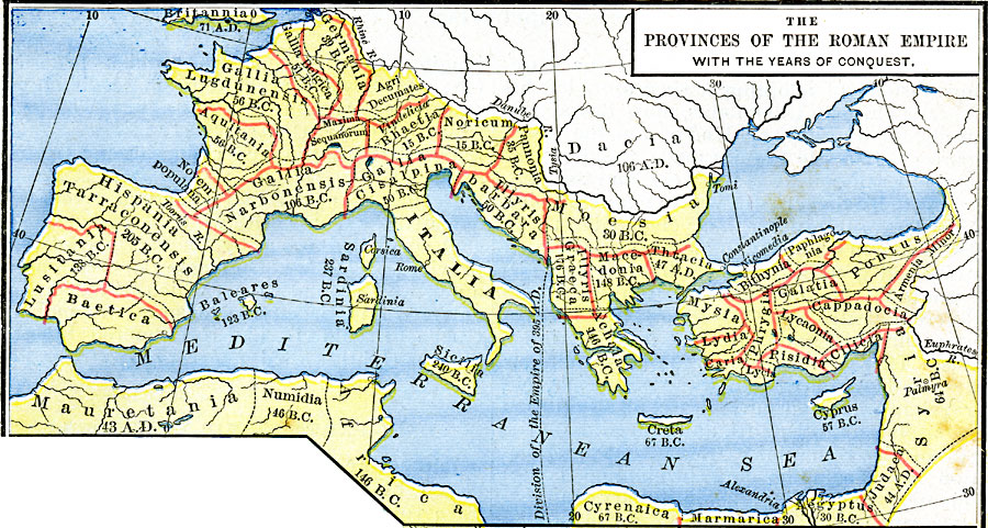 The Provinces of the Roman Empire within the Years of Conquest