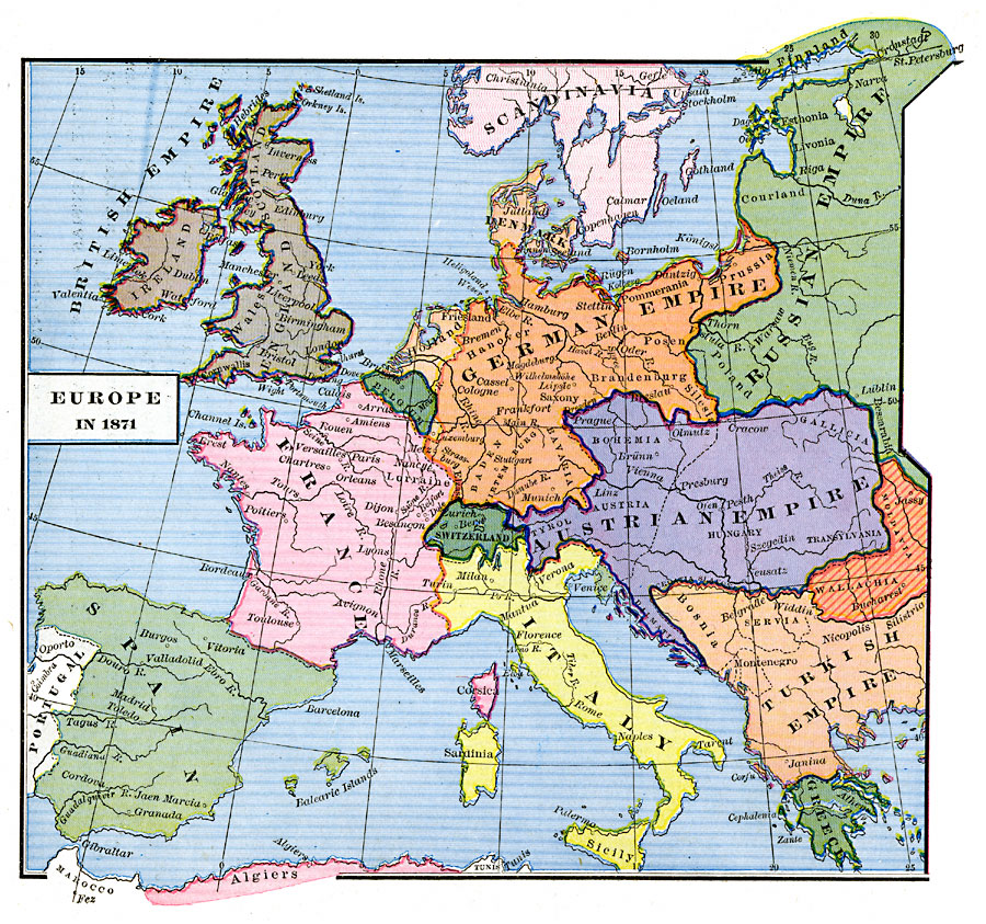 Europe at the end of the Franco-Prussian War