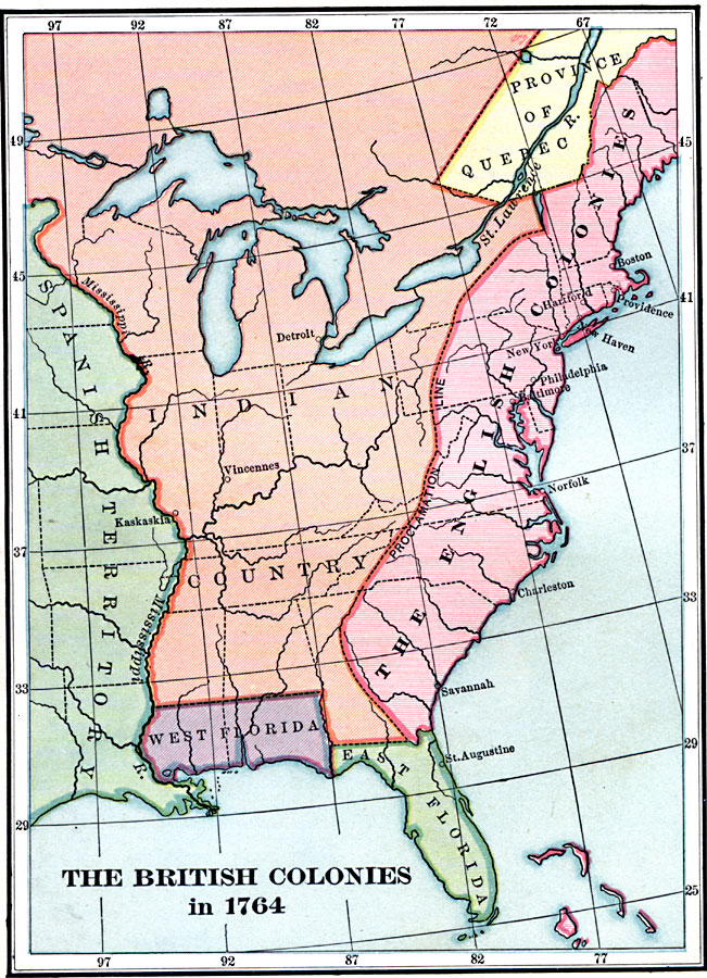 British Colonies after the French and Indian War