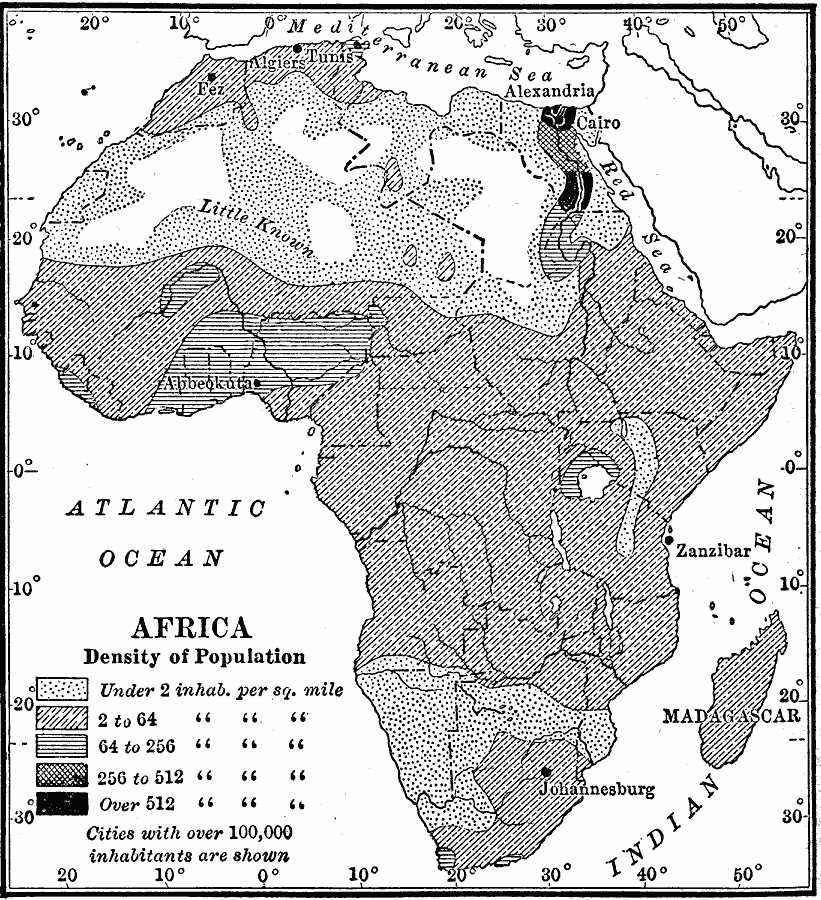 Africa - Density of Population