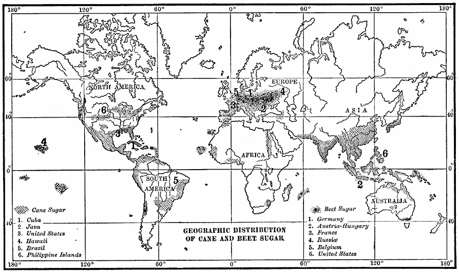 , Geographic Distribution of Cane and Beet Sugar