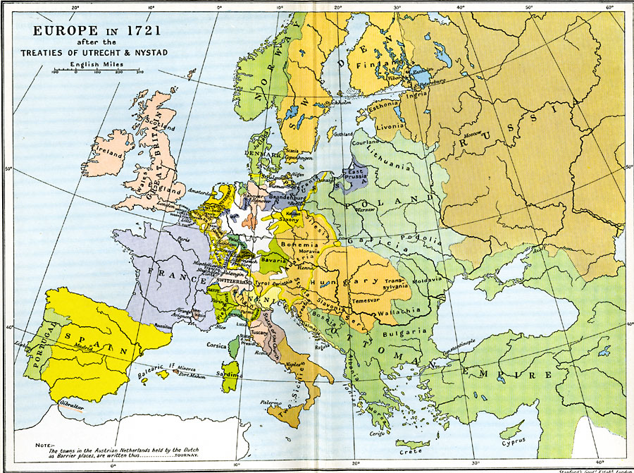 Europe after the Treaties of Utrecht and Nystad