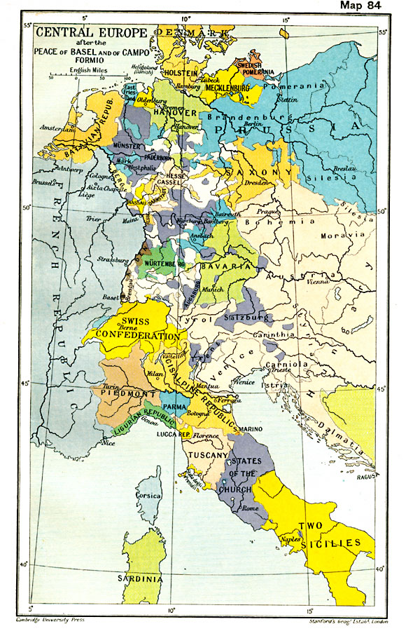 Central Europe after the Peace of Basel and of Campo Formio