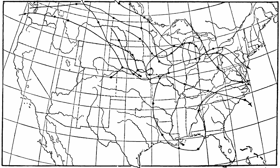 Paths of Anticyclonic Areas