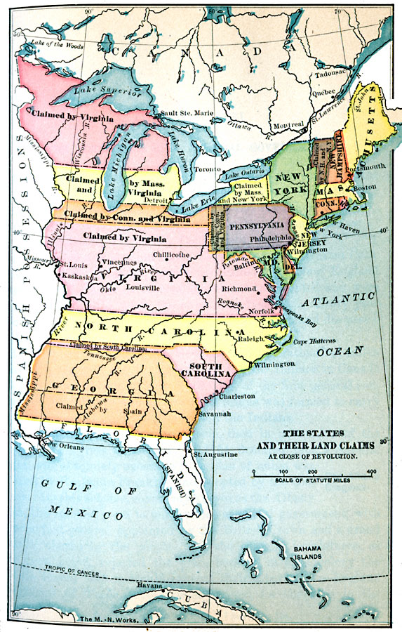 The States and their Land Claims at close of Revolution