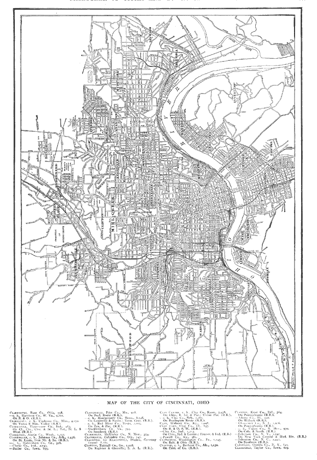 Cincinnati, Ohio Road Map