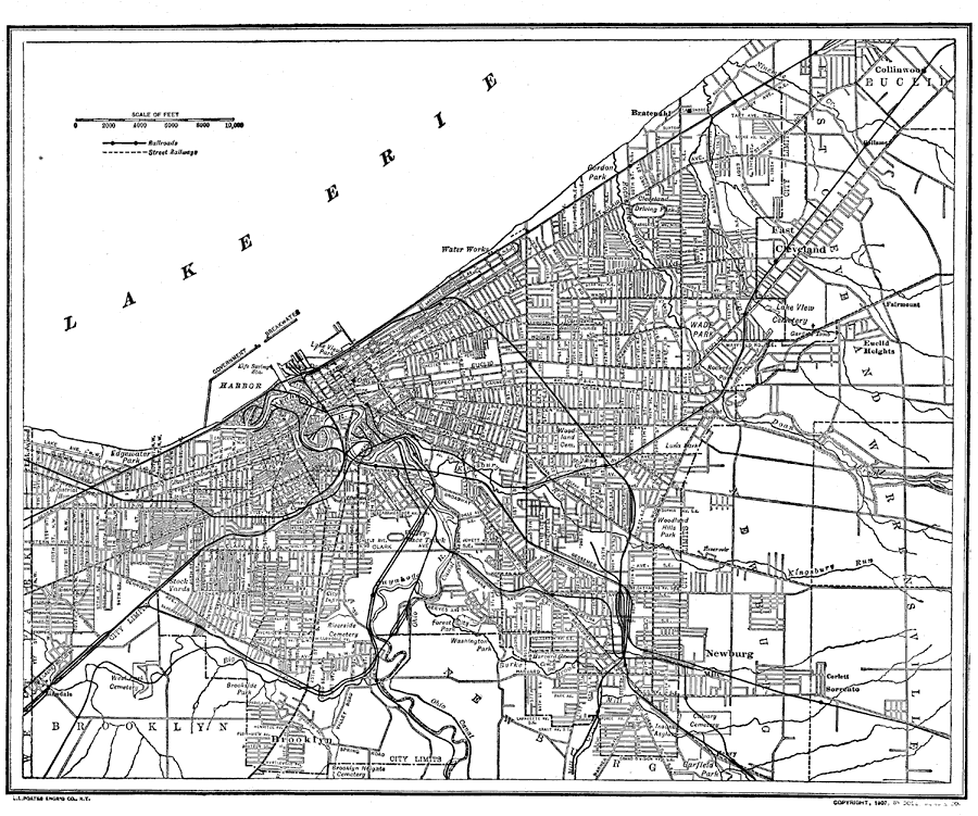 Cleveland, Ohio Road Map