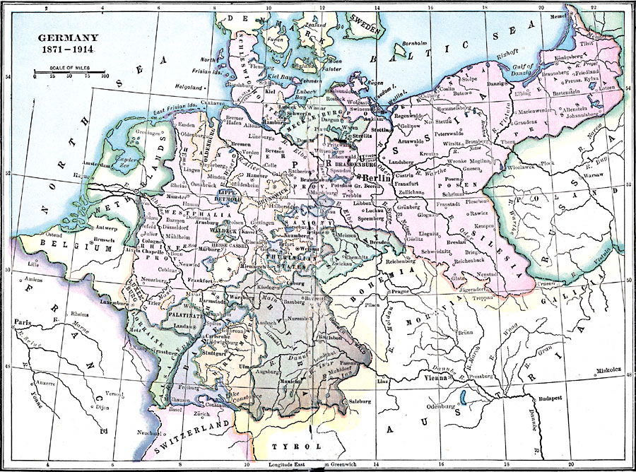 Map Of Germany 1914