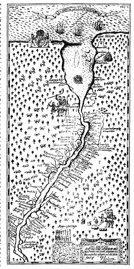 Lindstrom's Map of New Sweden and Pennsylvania