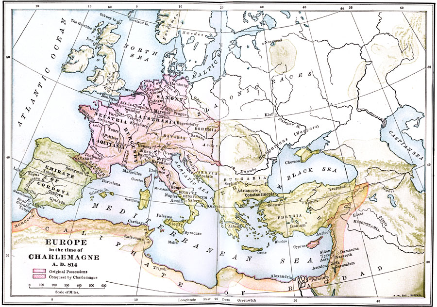 Europe in the time of Charlemagne 