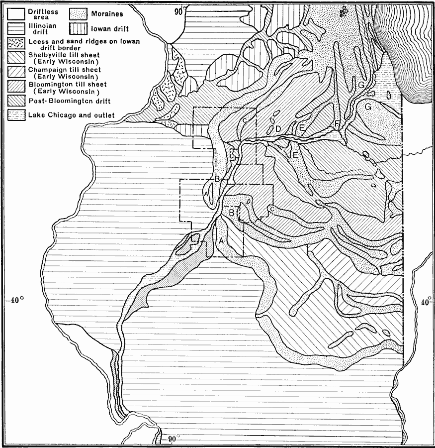 Generalized Glacial Map of Northern Illinois