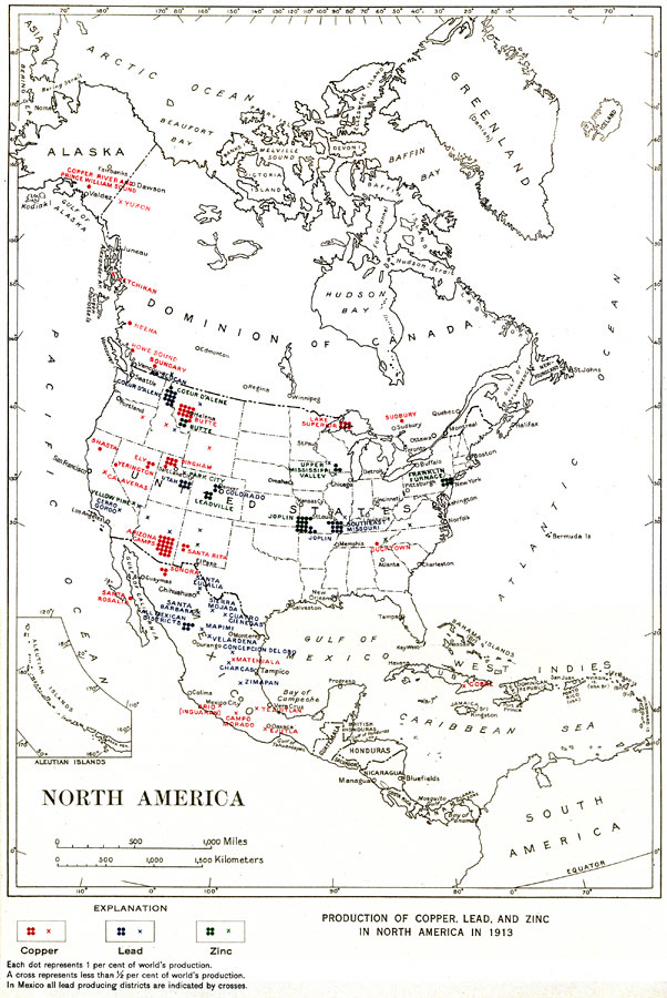 Production of Copper, Lead, and Zinc in North America