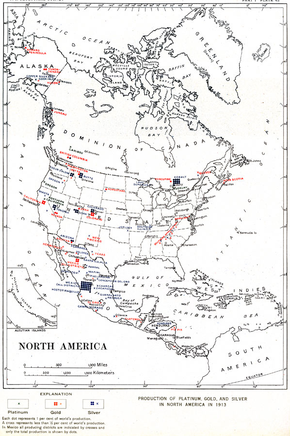 Production of Platinum, Gold, and Silver in North America
